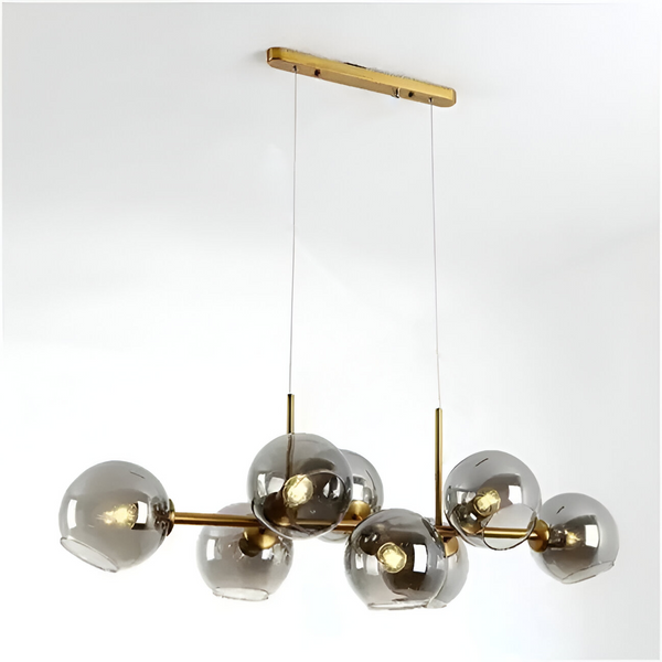 Lustra cu Abajur Rotund, MODEST Grand, 8xE27, Auriu, Metal