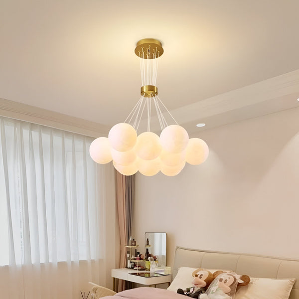 Lustra MODERNA, tip Pendul, LOFT BAGLIORE, Glob, 11xE27, Inaltime Reglabila, Auriu