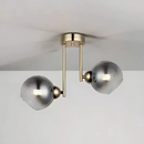 Lustra cu bec moderna MODUS, 2x E27, Gri Inchis, Auriu, Metal