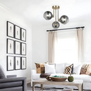 Lustra cu bec moderna MODUS, 3x E27, Gri Inchis, Auriu, Metal