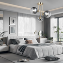 Lustra cu bec moderna MODUS, 3x E27, Gri Inchis, Auriu, Metal