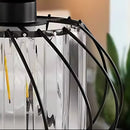 Lustra Monica LC910/3RBK, 3 X E27, Negru, Metal si Sticla