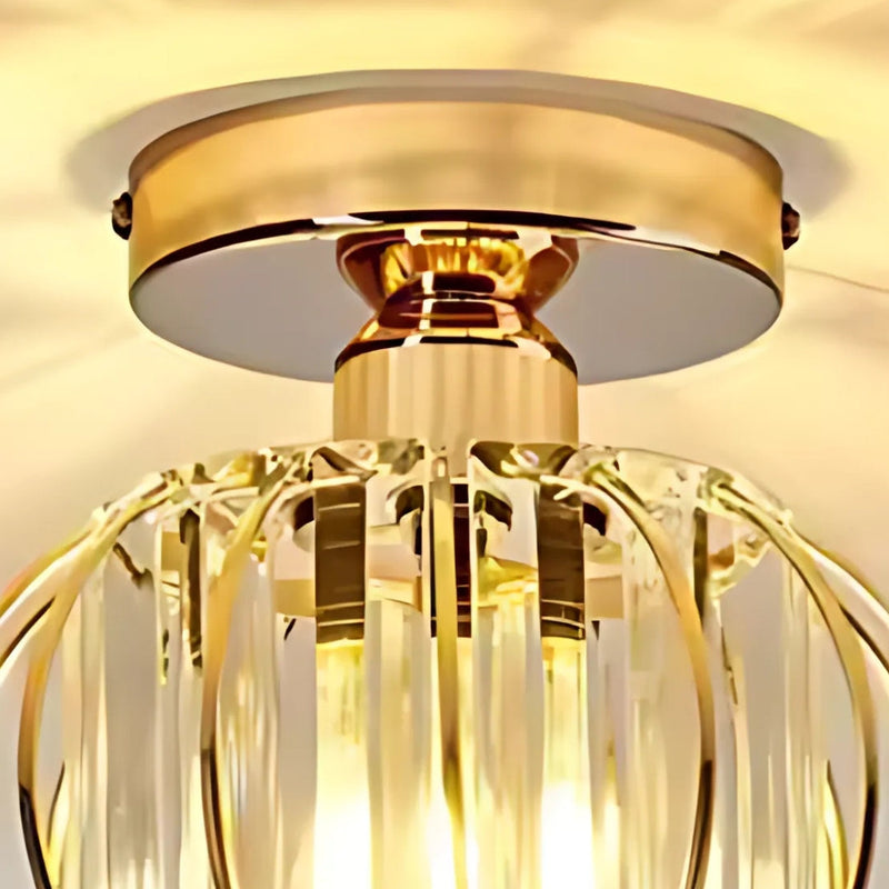 Lustra Cora 1XE27, Auriu, Metal si Cristal