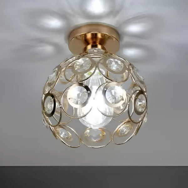 Lustra Vera, 1*E27, Auriu, Metal si Cristal