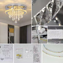 Candelabru LED Alberico Rotund, 20W, Lumina Rece/Calda/Neutra, Cristal, Crom Lucios