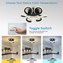 Lustra LED VERTEX HELIX, 15W, lumina Rece/Calda/Neutra, Negru