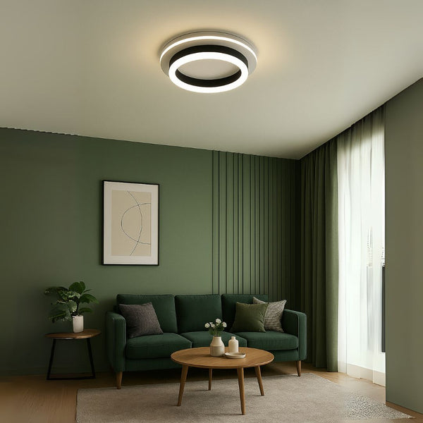 Lustra LED Santiago, 24W, Negru, Lumina Rece/Calda/Neutra