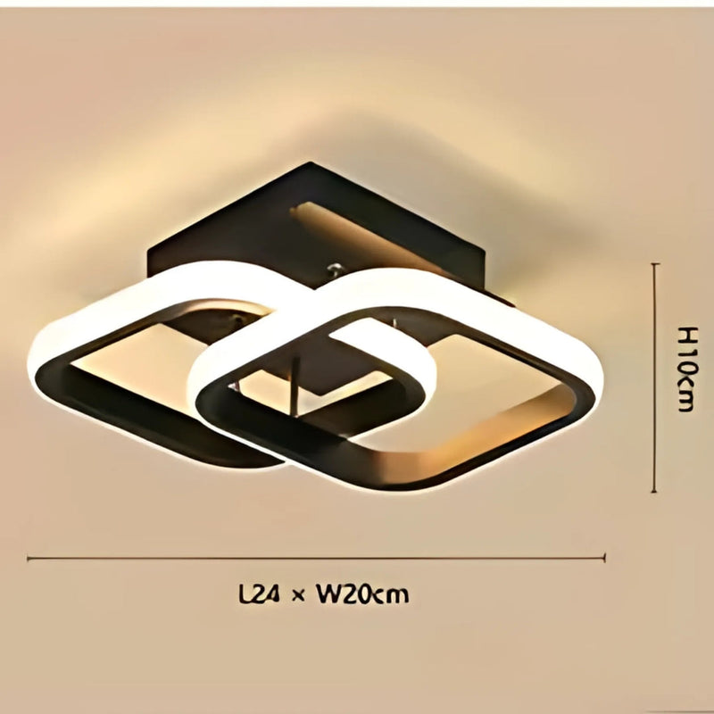 Lustra LED VERTEX Matrix Romburi Suprapuse, 11W, 2 Romburi, Lumina Rece/Calda/Neutra, Negru