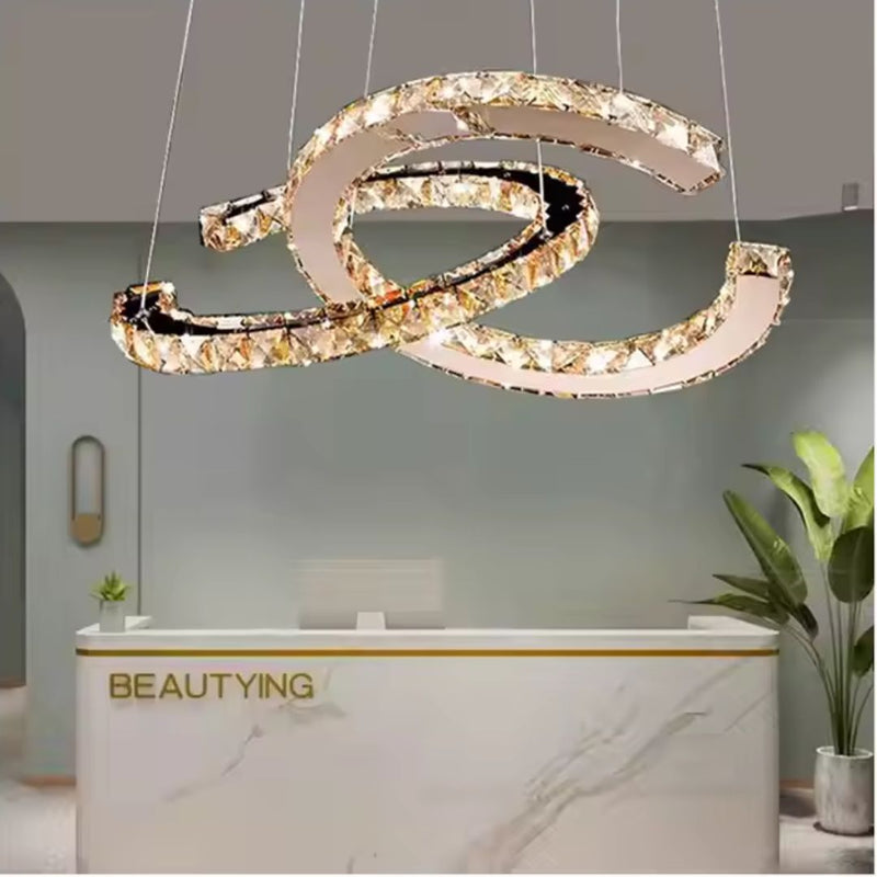 Lustra LED cu telecomanda PRISM ANTEA, 40W, 2 Cercuri, lumina Rece/Calda/Neutra, Dimabila, Argintiu, Inaltime Reglabila