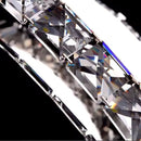 Lustra LED suspendata cu telecomanda si cristal PRISM ANTEA 40W, 2 Cercuri, lumina Rece/Calda/Neutra, Dimabila, Crom Lucios, Inaltime Reglabila