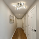 Lustra LED Alejandro cu Telecomanda, 73W, 4 Flori, Lumina Dimabila Rece/Calda/Neutra, Crom