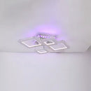 Lustra LED cu telecomanda si cristal NOVA RHOMBA RGB 60W, 4 Patrate, lumina Rece/Calda/Neutra, Dimabila, Crom Lucios