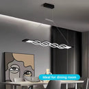 Lustra LED suspendata cu telecomanda WAVE 89W, Liniara, lumina Rece/Calda/Neutra, Dimabila, Negru, Inaltime Reglabila