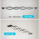 Lustra LED suspendata cu telecomanda WAVE 76W, Liniara, lumina Rece/Calda/Neutra, Dimabila, Negru, Inaltime Reglabila