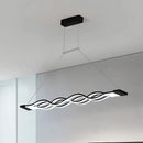 Lustra LED suspendata cu telecomanda WAVE 76W, Liniara, lumina Rece/Calda/Neutra, Dimabila, Negru, Inaltime Reglabila