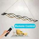 Lustra LED suspendata cu telecomanda WAVE 76W, Liniara, lumina Rece/Calda/Neutra, Dimabila, Negru, Inaltime Reglabila