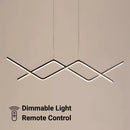 Lustra LED suspendata cu telecomanda ZIGZAG 48W, lumina Rece/Calda/Neutra, Dimabila, Negru, Inaltime Reglabila