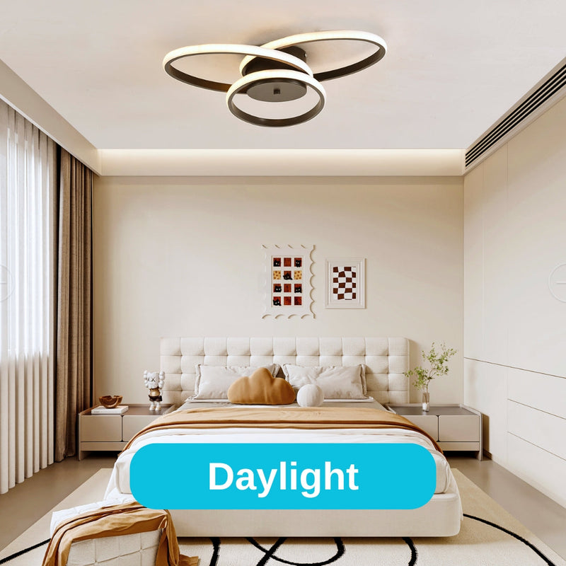 Lustra LED cu telecomanda ECATERINA 59W, lumina Rece/Calda/Neutra, Dimabila, Negru, Inaltime Reglabila