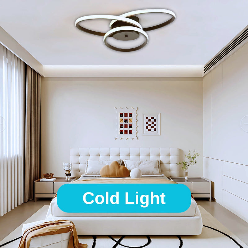 Lustra LED cu telecomanda ECATERINA 59W, lumina Rece/Calda/Neutra, Dimabila, Negru, Inaltime Reglabila