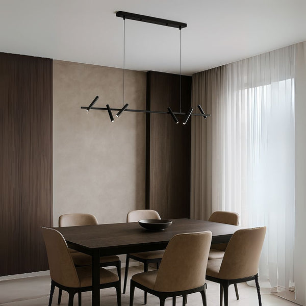 Lustra LED cu telecomanda Harman, 23W, 6 Surse, Lumina Neutra, Negru