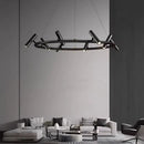 Lustra LED cu telecomanda Harman, 29W, 8 Surse, Lumina Neutra, Negru