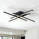 Lustra LED cu Telecomanda LINEX, 43W, 4 Elemente, Liniara, lumina Rece/Calda/Neutra, Dimabila, Negru