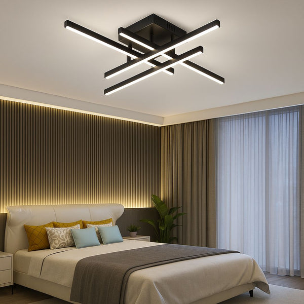 Lustra LED cu Telecomanda Aroldo, 43W, Dimabila, Negru