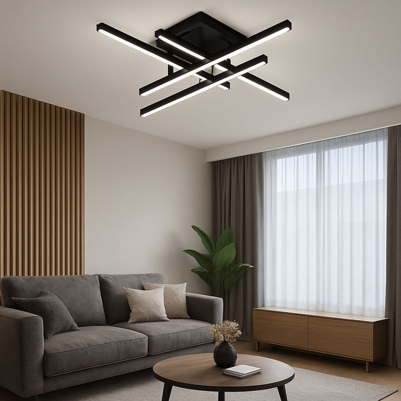 Lustra LED cu Telecomanda Aroldo, 43W, Dimabila, Negru