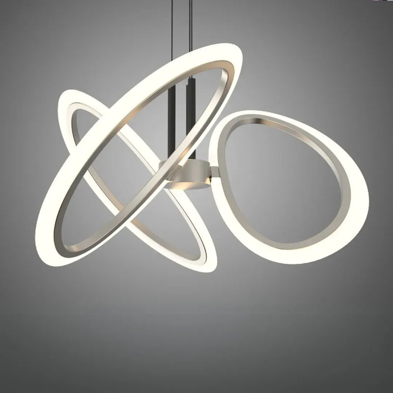 Lustra LED suspendata cu Telecomanda RIMINI 53W, 3 Elemente, lumina Rece/Calda/Neutra, Dimabila, Auriu