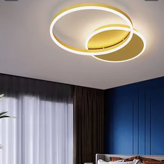 Lustra LED Dario, 2 Cercuri, 47W, Lumina Rece/Calda/Neutra, Auriu