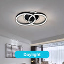 Lustra LED cu telecomanda RIGA LILITH 55W, 2 Cercuri, lumina Rece/Calda/Neutra, Dimabila, Negru