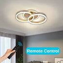 Lustra LED cu telecomanda  RINOVA 55W, 2 Cercuri, lumina Rece/Calda/Neutra, Dimabila, Auriu