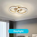 Lustra LED cu telecomanda  RINOVA 55W, 2 Cercuri, lumina Rece/Calda/Neutra, Dimabila, Auriu