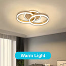 Lustra LED cu telecomanda  RINOVA 55W, 2 Cercuri, lumina Rece/Calda/Neutra, Dimabila, Auriu