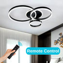 Lustra LED cu telecomanda RIGA LILITH, 68W, 3 Cercuri, lumina Rece/Calda/Neutra, Dimabila, Negru