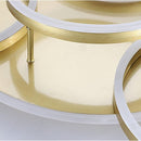 Lustra LED cu Telecomnda RINOVA, 5 cercuri, 137W, Lumina Calda/Rece/Neutra, Dimabila, Auriu