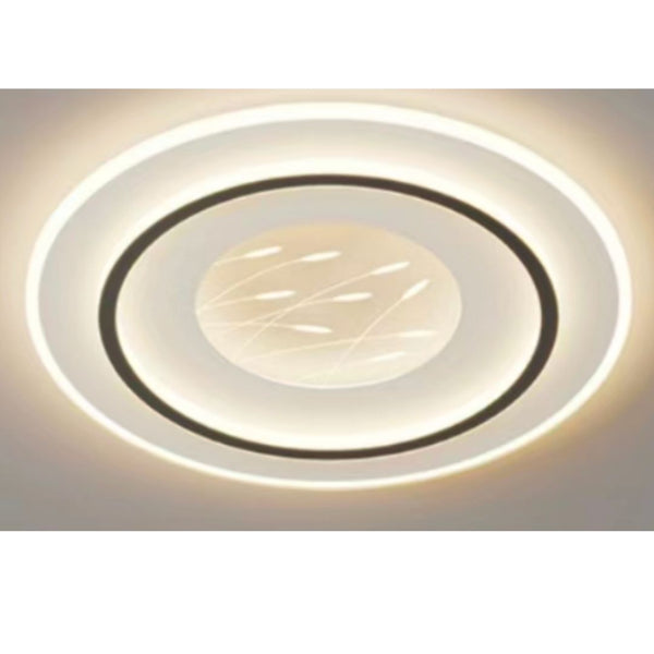 Lustra LED cu telecomanda LINEA 125W, Rotunda, lumina Rece/Calda/Neutra, Dimabila, Negru