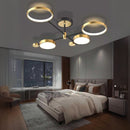 Lustra LED cu Telecomanda MARIA, 4 Elemente, 44W, Lumina Calda/Rece/Neutra, Dimabila, Auriu