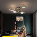 Lustra LED cu Telecomanda MARIA, 4 Elemente, 44W, Lumina Calda/Rece/Neutra, Dimabila, Auriu