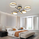 Lustra LED cu Telecomanda MARIA, 4 Elemente, 44W, Lumina Calda/Rece/Neutra, Dimabila, Auriu