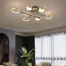 Lustra LED cu Telecomanda MARIA, 6 Elemente, 63W, Lumina Calda/Rece/Neutra, Dimabila, Auriu