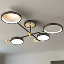 Lustra LED cu Telecomnda MARIA, 45W, 4 Elemente, Lumina Calda/Rece/Neutra, Dimabila, Negru