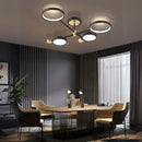 Lustra LED cu Telecomnda MARIA, 45W, 4 Elemente, Lumina Calda/Rece/Neutra, Dimabila, Negru