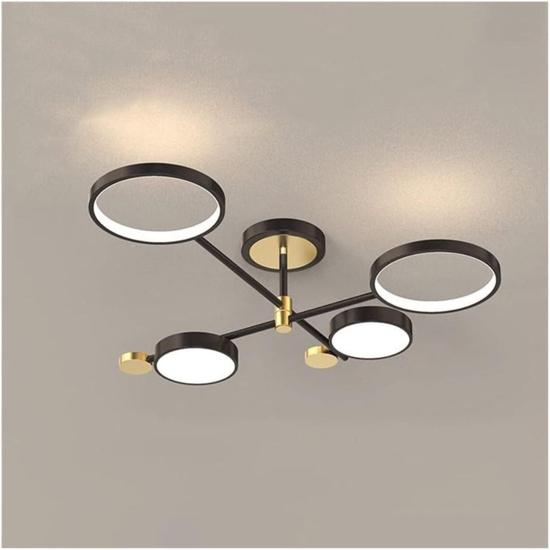 Lustra LED cu Telecomnda MARIA, 45W, 4 Elemente, Lumina Calda/Rece/Neutra, Dimabila, Negru