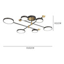 Lustra LED cu Telecomnda MARIA, 31W, 6 Elemente, Lumina Calda/Rece/Neutra, Dimabila, Negru