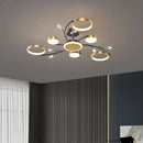 Lustra LED cu Telecomnda KARINA, 31W, 6 Elemente, Lumina Calda/Rece/Neutra, Dimabila, Auriu