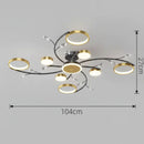 Lustra LED cu Telecomnda KARINA, 65W, 8 Elemente, Lumina Calda/Rece/Neutra, Dimabila, Auriu Lustre LED cu Telecomanda Default Title Alessandro Design