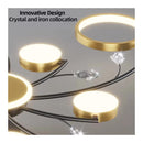 Lustra LED cu Telecomnda KARINA, 65W, 8 Elemente, Lumina Calda/Rece/Neutra, Dimabila, Auriu