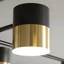 Lustra LED cu Telecomanda MARIO, 32W, 8 Elemente, Lumina Rece/Calda/Neutra, Dimabila, Negru/Auriu