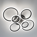 Lustra LED cu telecomanda BETTY 82W, 6 Cercuri, lumina Rece/Calda/Neutra, Dimabila, Negru